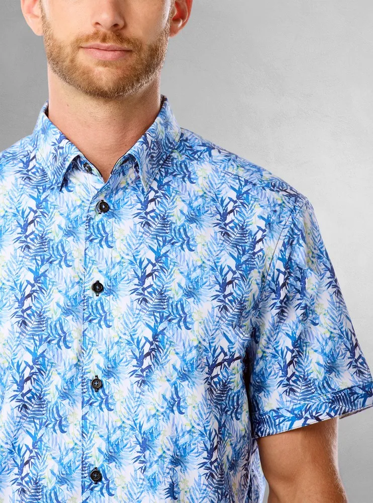 Men's casual short sleeve stretch shirt