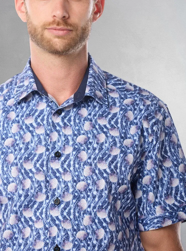 Men's casual short sleeve stretch shirt
