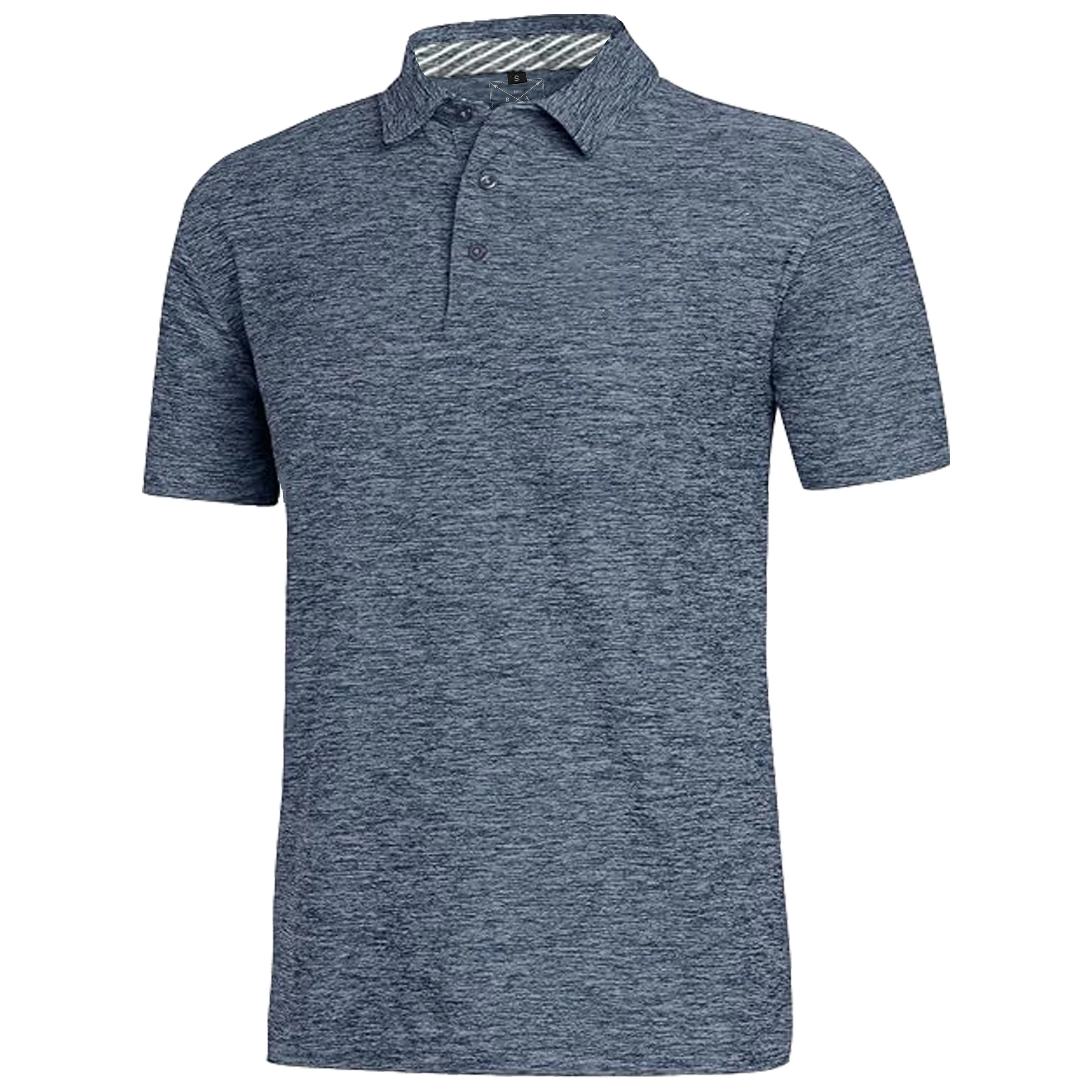 Men's Dry Fit Golf Polo - 2 Pack Charcoal & Red Marl