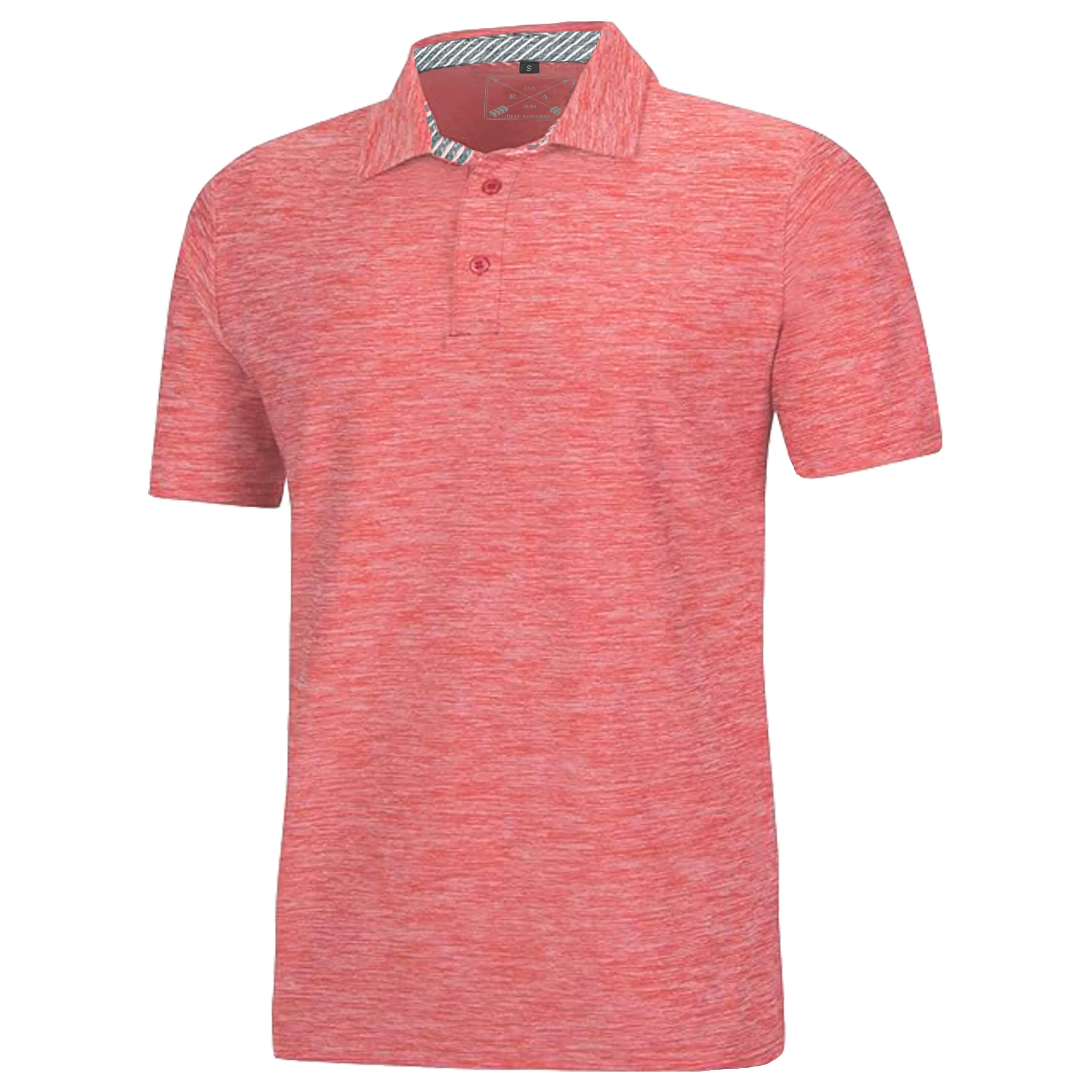 Men's Dry Fit Golf Polo - 2 Pack Charcoal & Red Marl