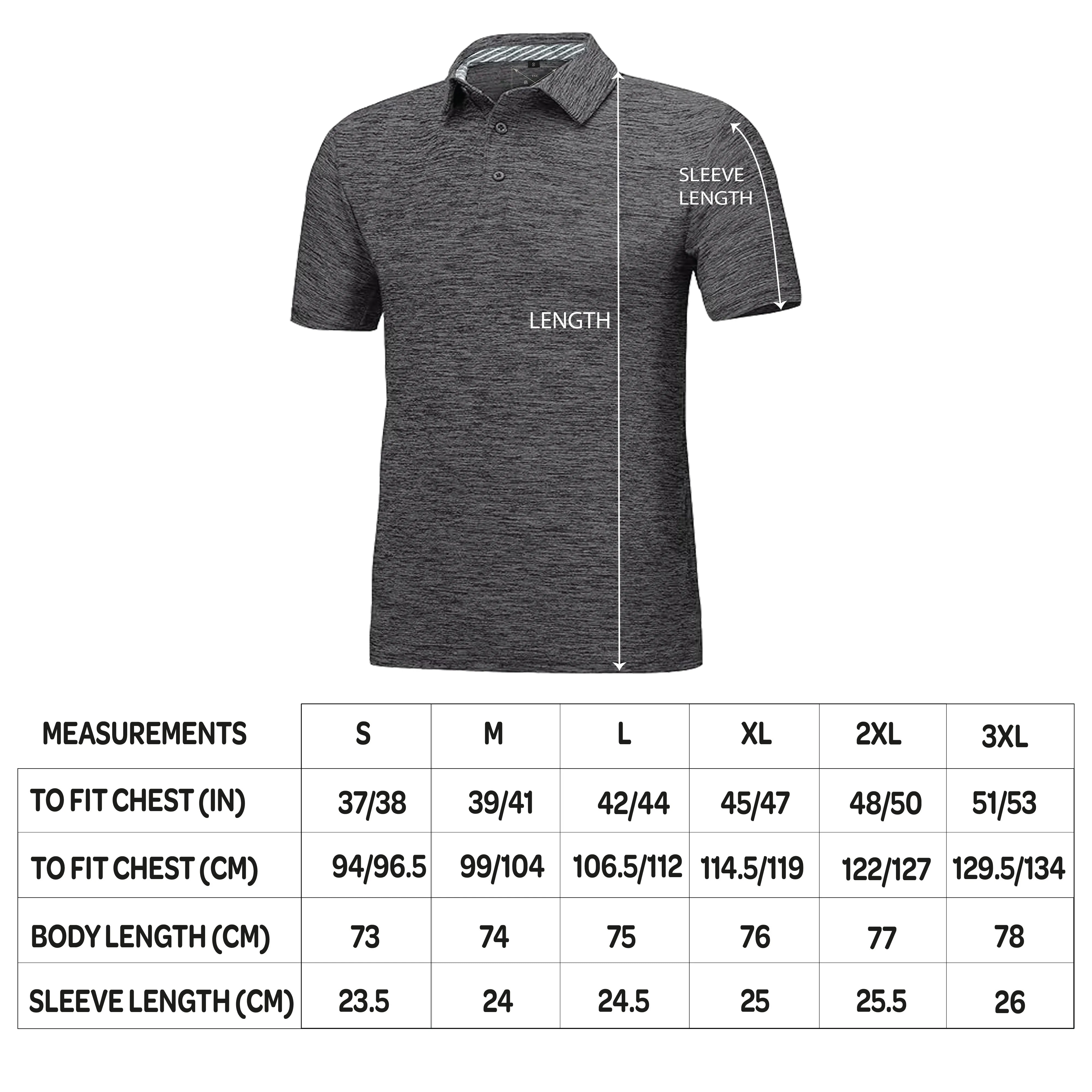 Men's Dry Fit Golf Polo - 2 Pack Charcoal & Red Marl