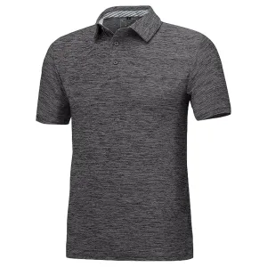 Men's Dry Fit Golf Polo - 2 Pack Charcoal & Red Marl