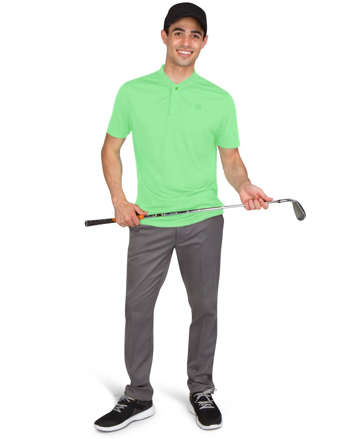 Men's Quick-Dry Collarless Golf Polos