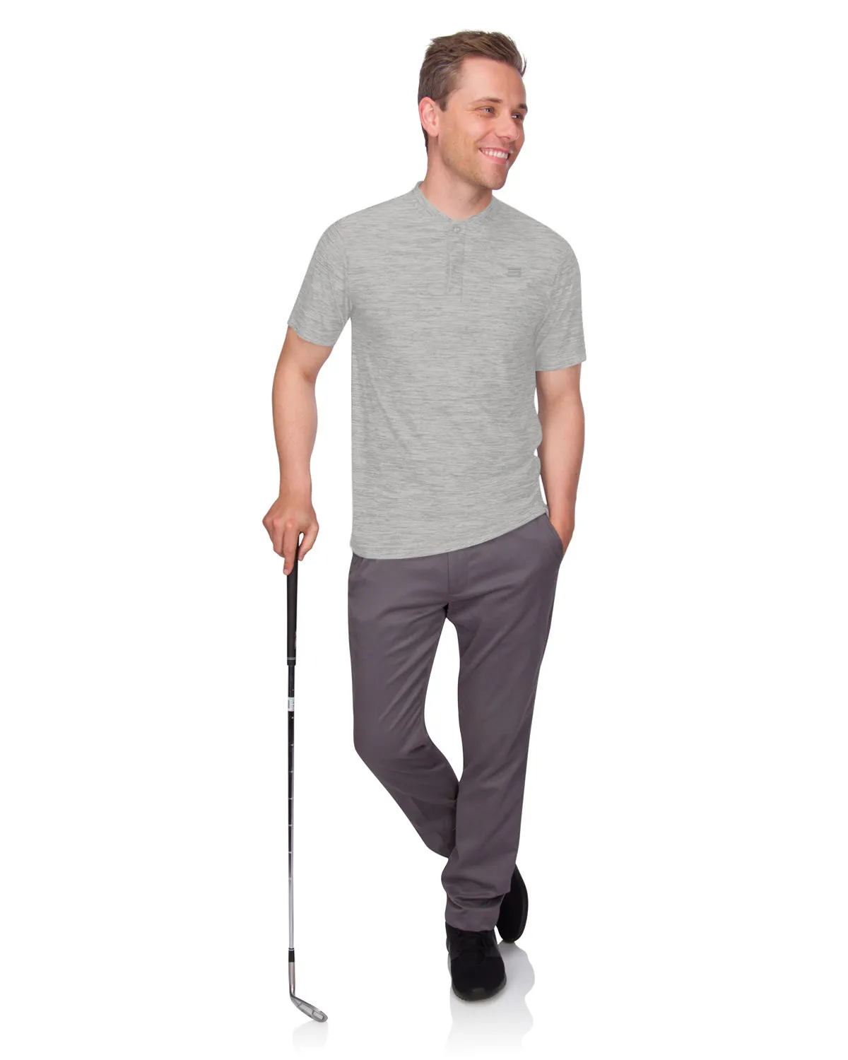 Men's Quick-Dry Collarless Golf Polos