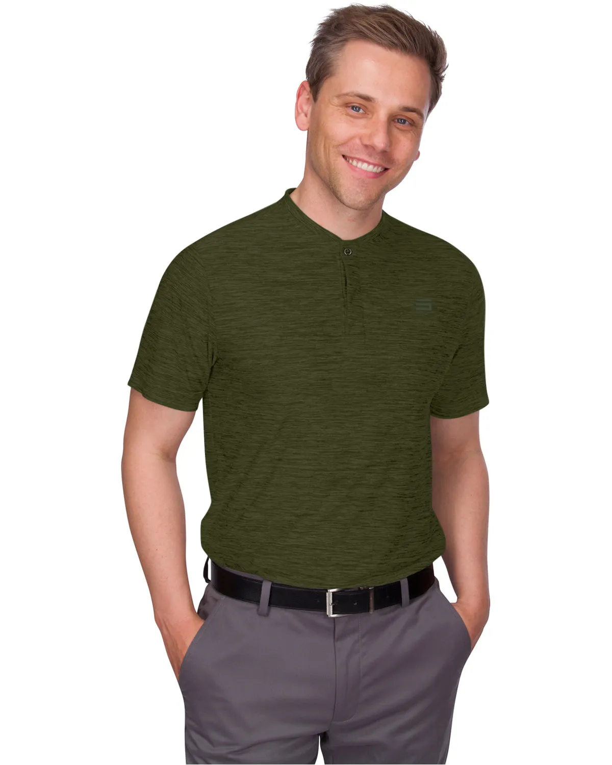 Men's Quick-Dry Collarless Golf Polos