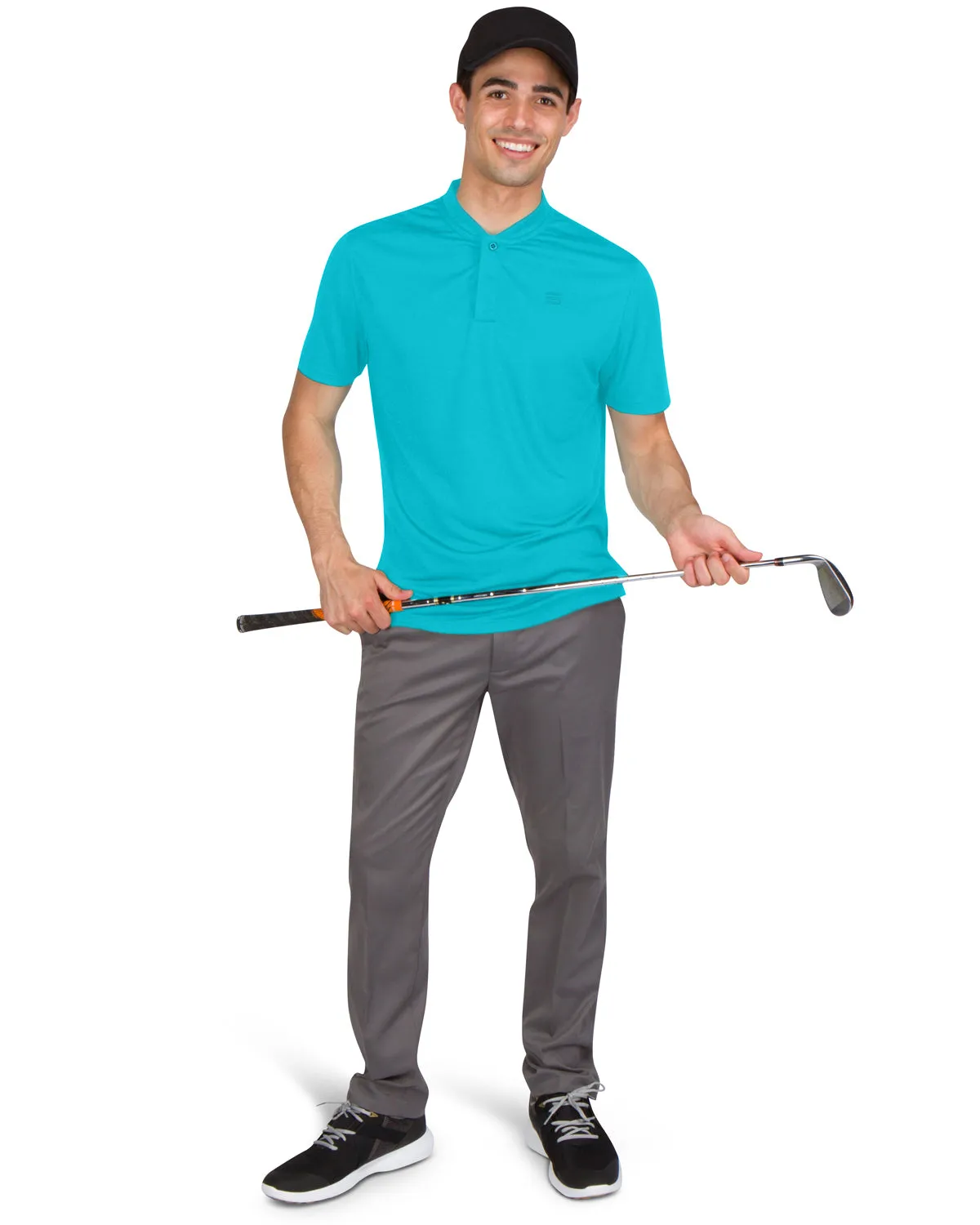 Men's Quick-Dry Collarless Golf Polos