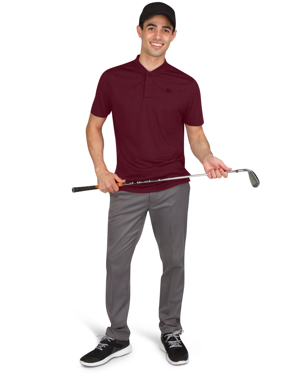 Men's Quick-Dry Collarless Golf Polos