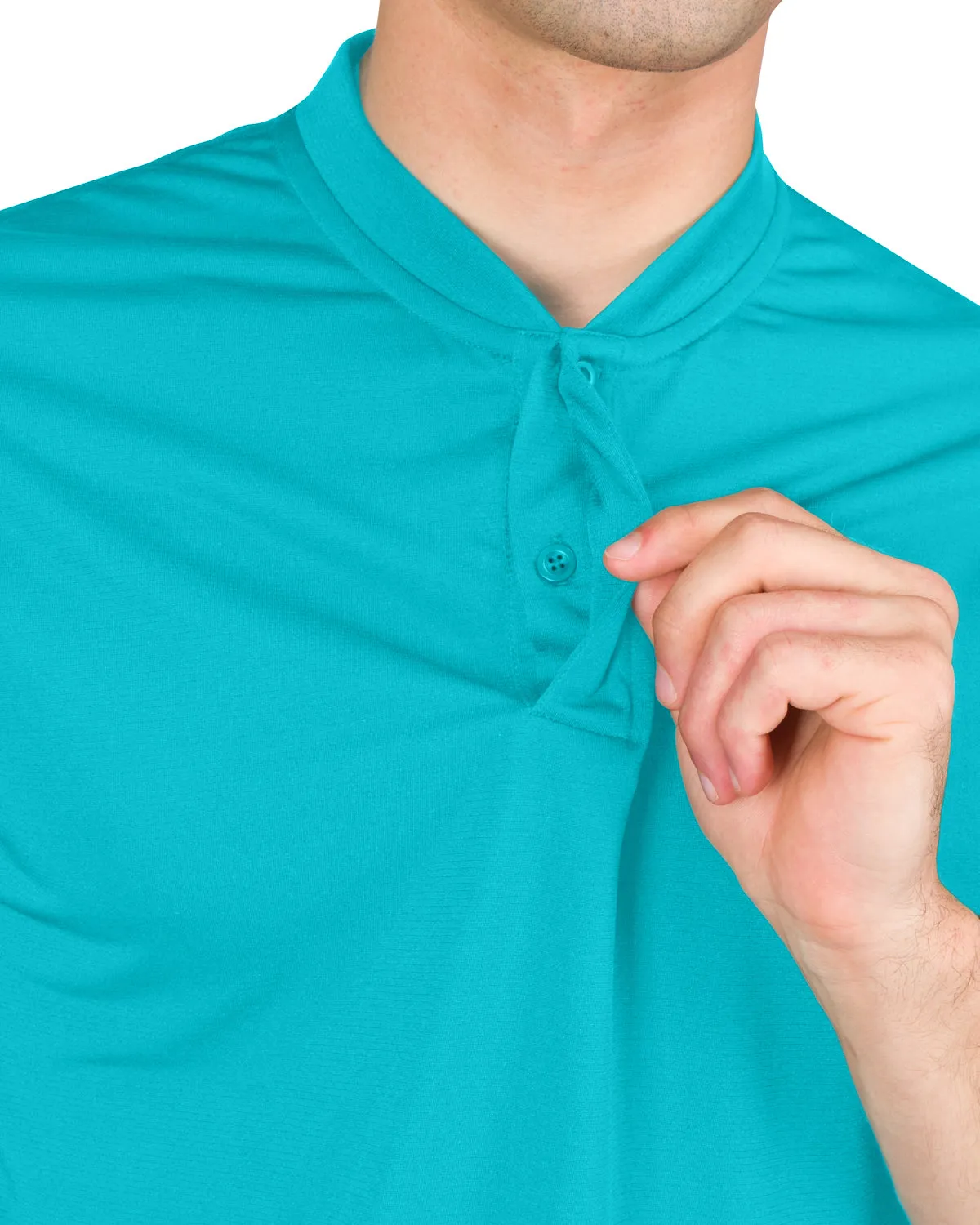Men's Quick-Dry Collarless Golf Polos