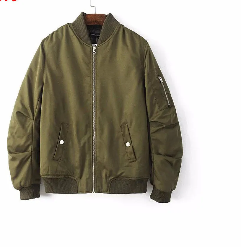 Mens Solid Flight Wine Red Bomber Jacket Men's Rib Sleeve Zipper Short Air Force Baseball Coats Clothing