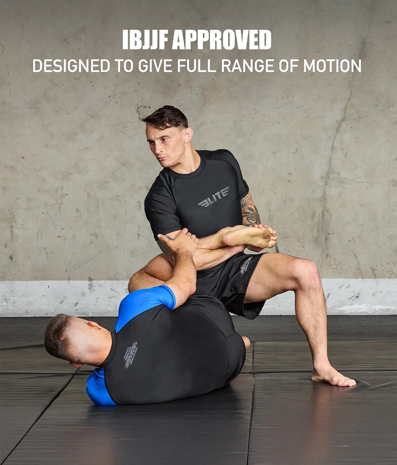 Men's Standard Black Short Sleeve Wrestling Rash Guard