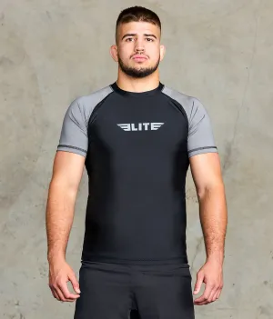 Men's Standard Gray Short Sleeve Wrestling Rash Guard