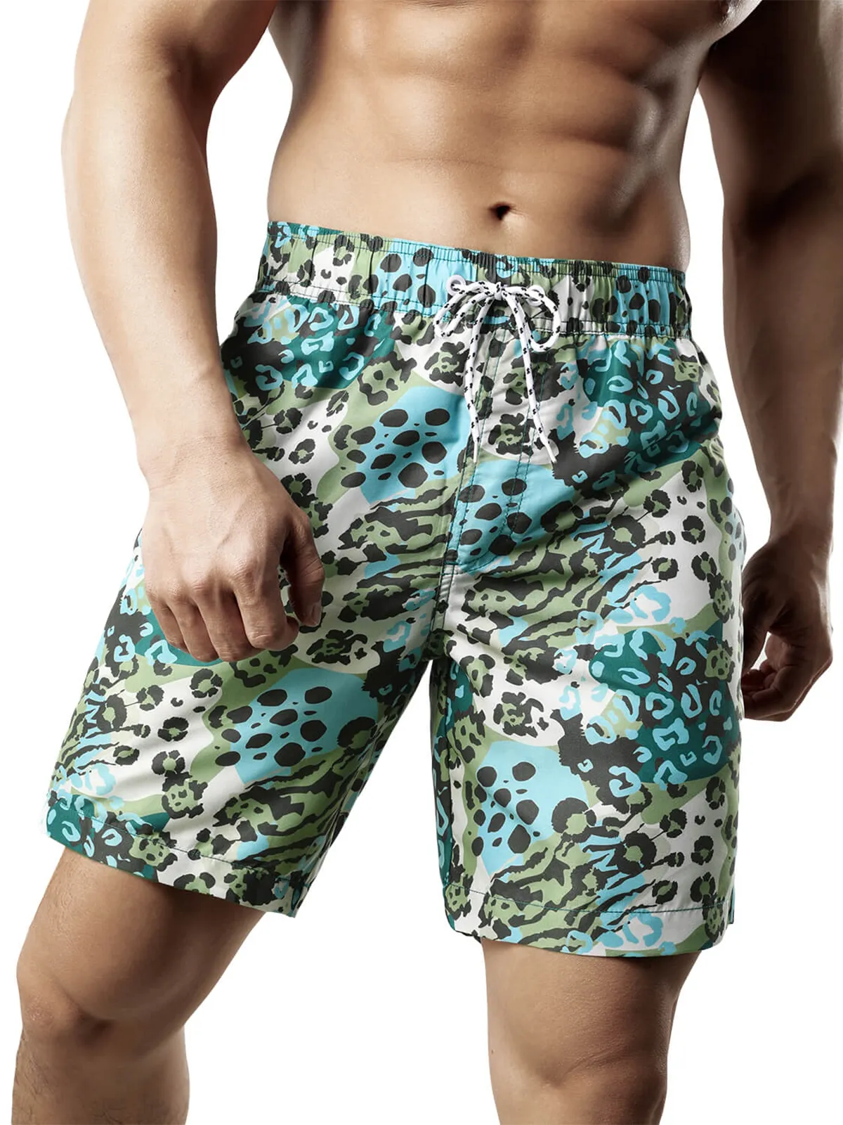 Men's Summer Beach Funny Print Quick Dry Swimming Trunks