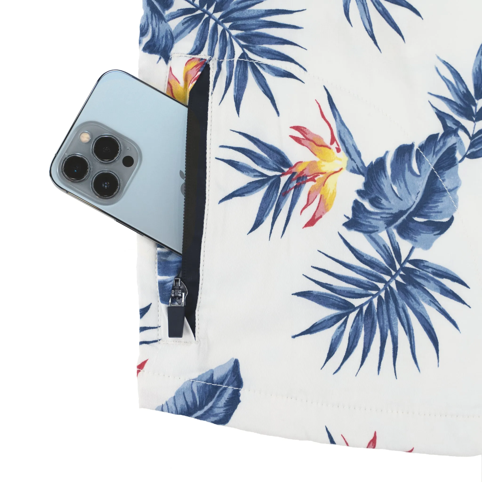 Men’s Tropic High Water Shirt - Bird of Paradise, White Sand