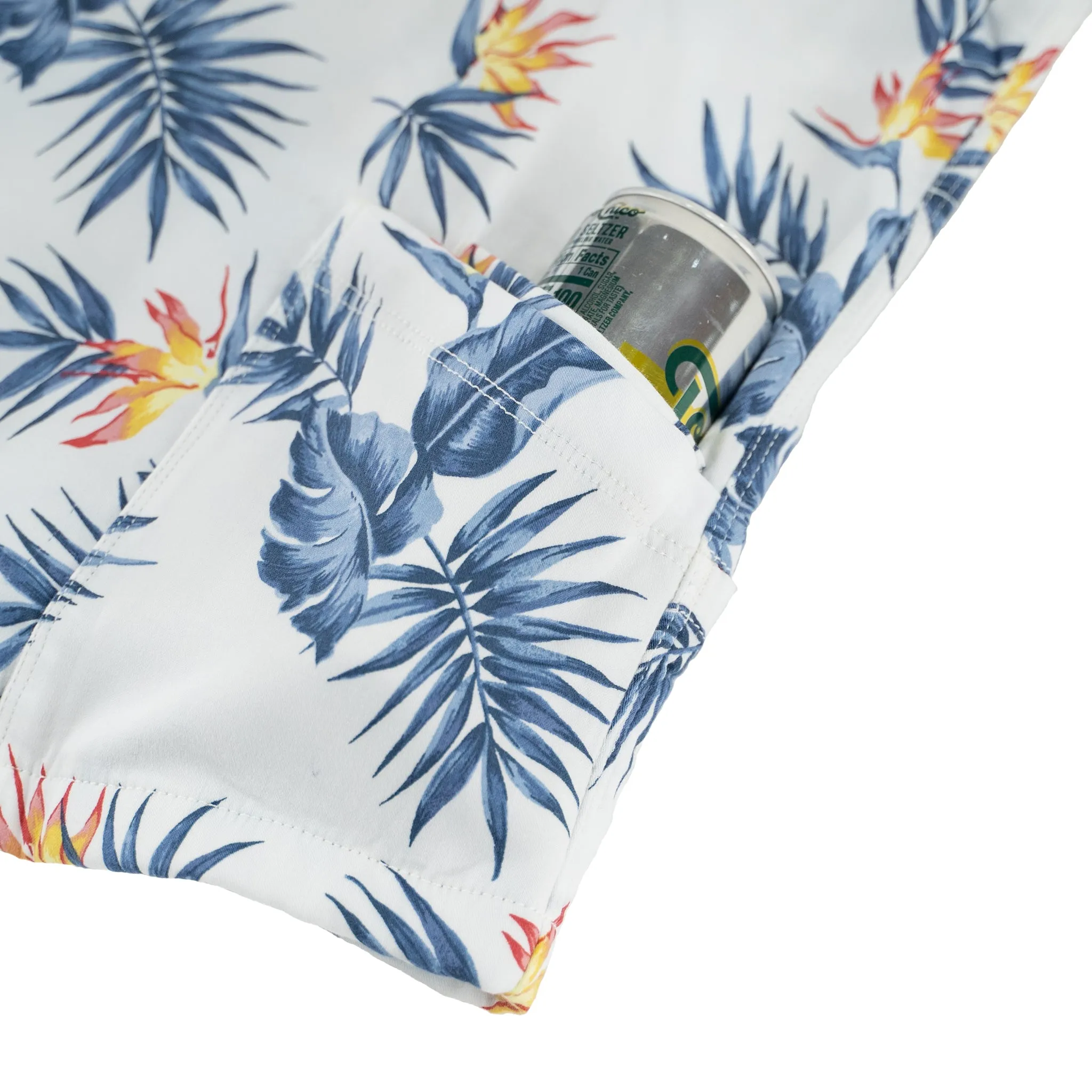 Men’s Tropic High Water Shirt - Bird of Paradise, White Sand
