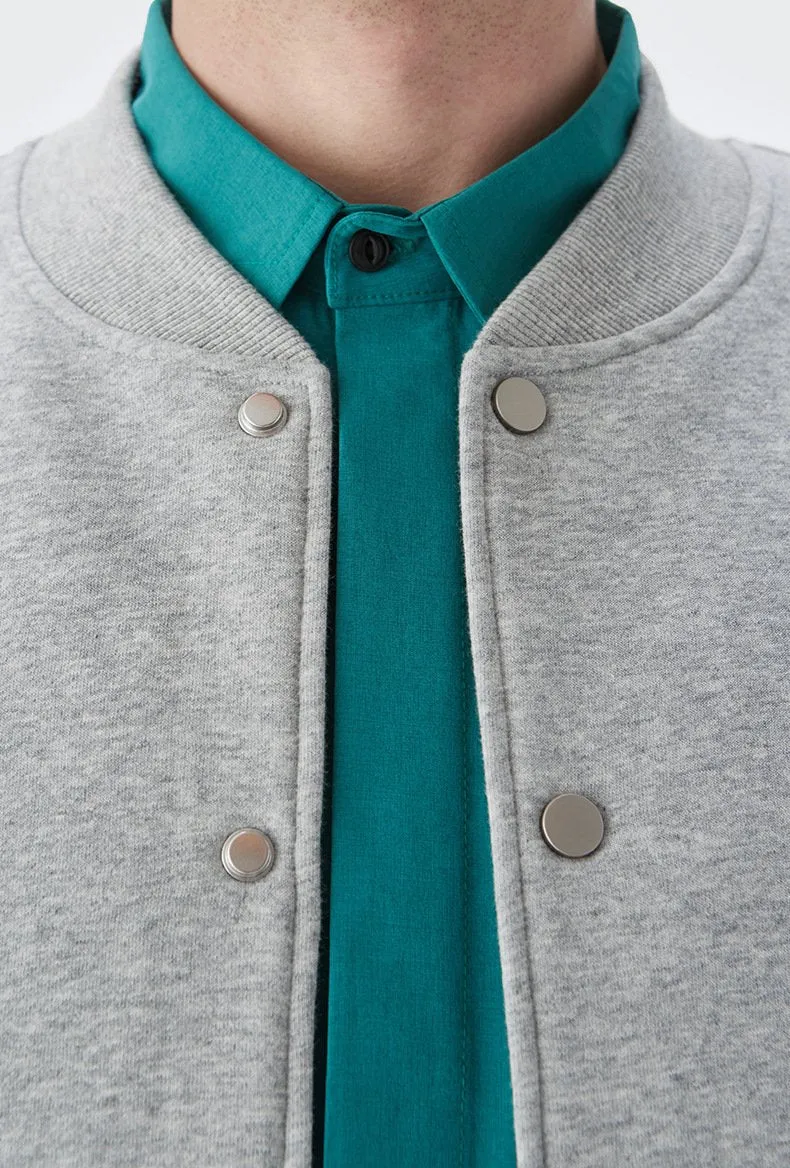 Men's Wear | Small And Large Plus 350g Weight Plus Velvet Loose Baseball Suit Rib Solid Color Jacket Men's Jacket Men's Jacket