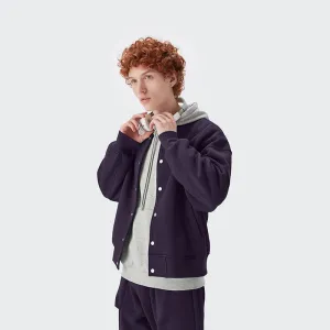 Men's Wear | Small And Large Plus 350g Weight Plus Velvet Loose Baseball Suit Rib Solid Color Jacket Men's Jacket Men's Jacket