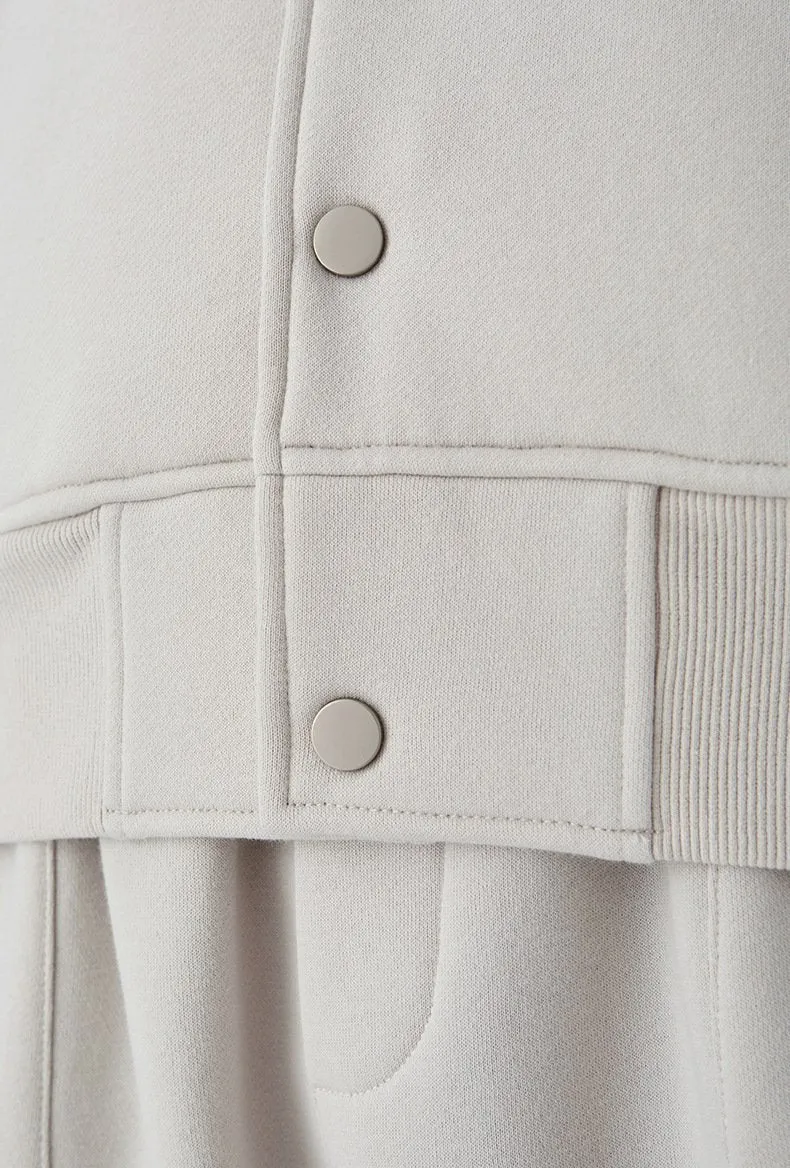 Men's Wear | Small And Large Plus 350g Weight Plus Velvet Loose Baseball Suit Rib Solid Color Jacket Men's Jacket Men's Jacket