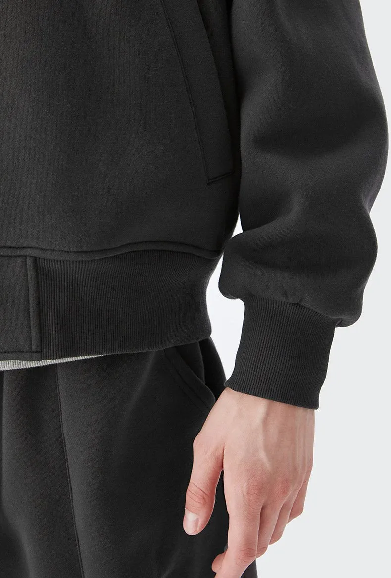 Men's Wear | Small And Large Plus 350g Weight Plus Velvet Loose Baseball Suit Rib Solid Color Jacket Men's Jacket Men's Jacket