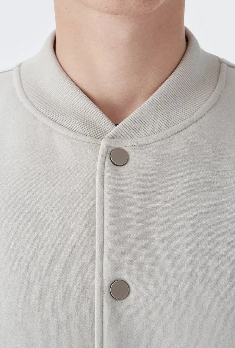 Men's Wear | Small And Large Plus 350g Weight Plus Velvet Loose Baseball Suit Rib Solid Color Jacket Men's Jacket Men's Jacket