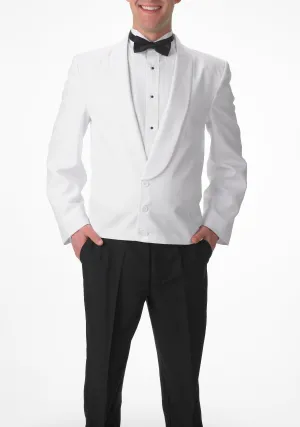 Men's White Eton Jacket with White Matte Shawl Lapel