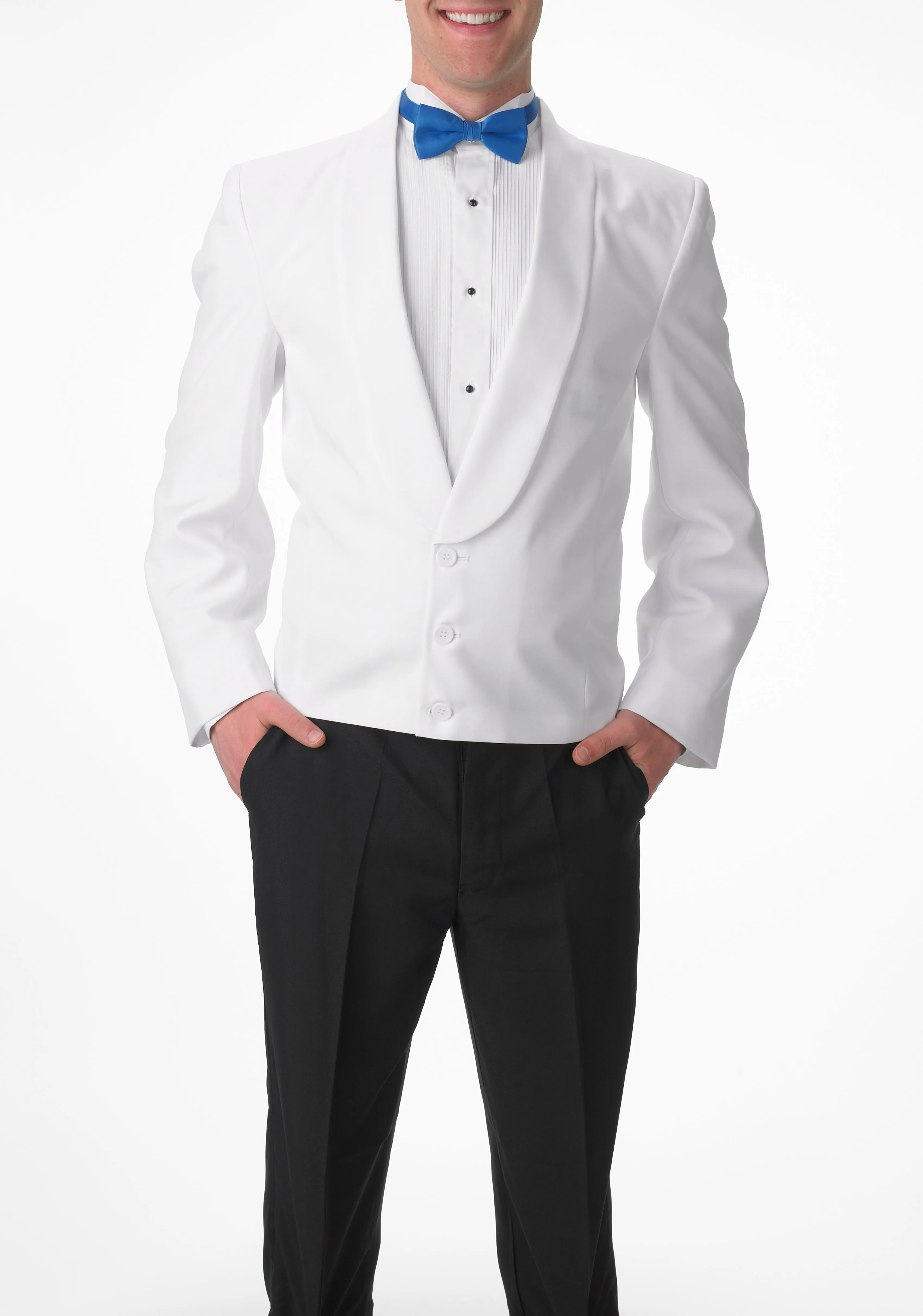 Men's White Eton Jacket with White Matte Shawl Lapel