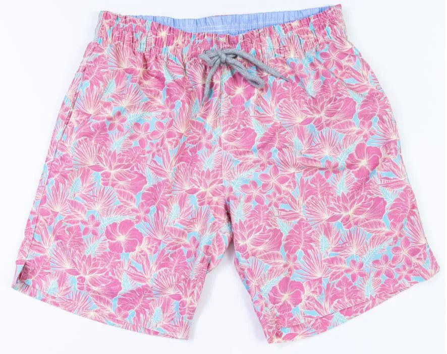 Michael's Swimwear - Men's Swim Trunks - Coral Floral