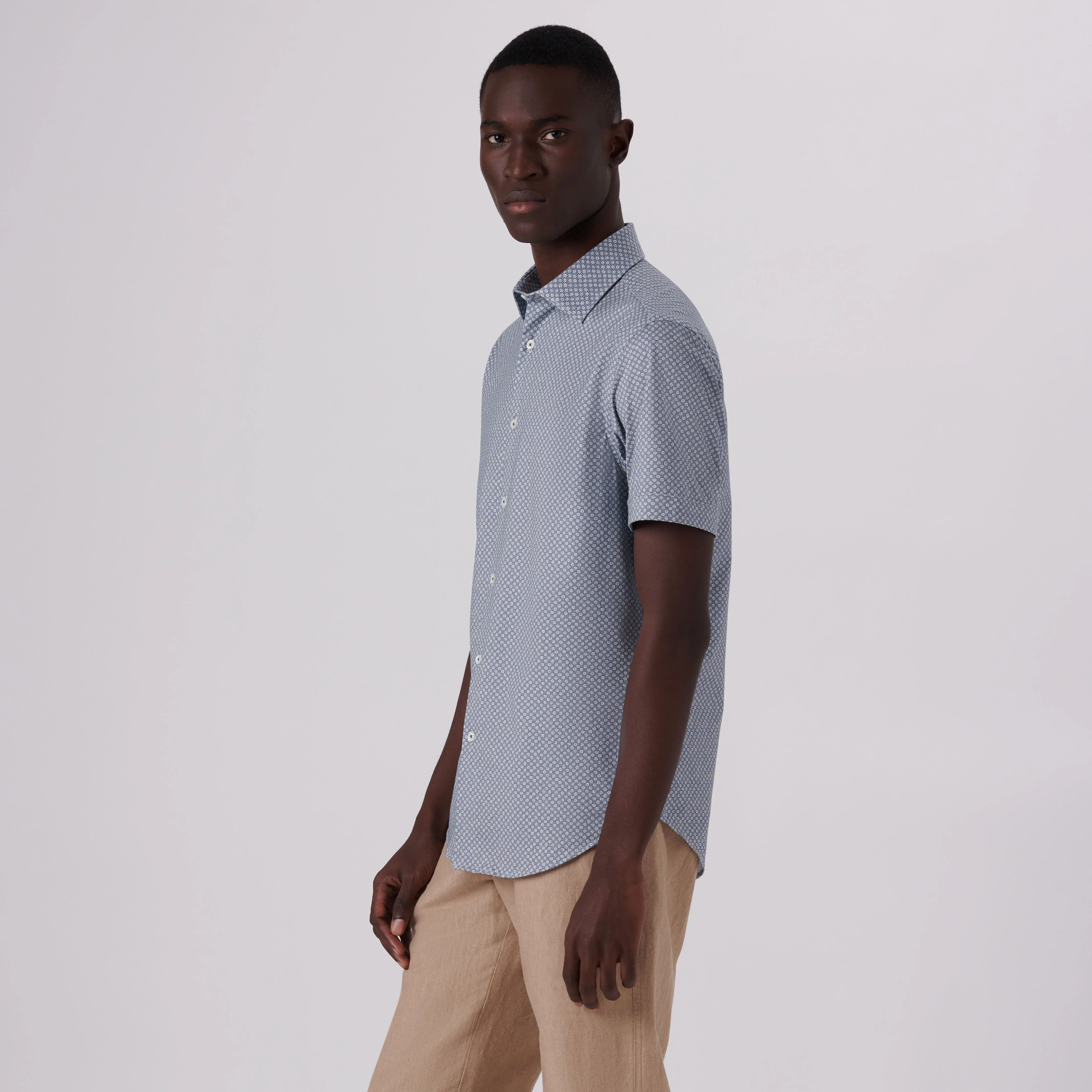 Miles Floral Print OoohCotton Short Sleeve Shirt