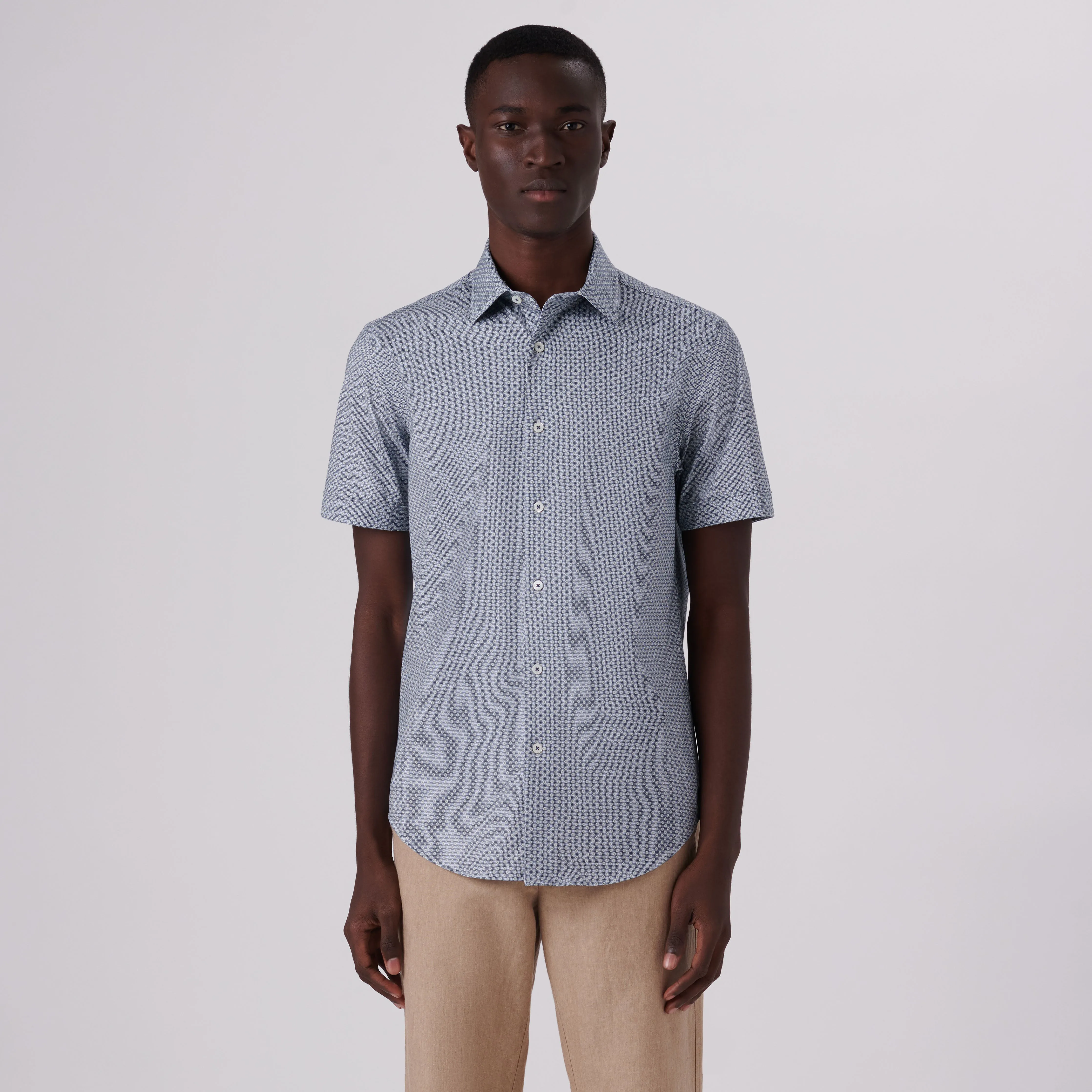 Miles Floral Print OoohCotton Short Sleeve Shirt