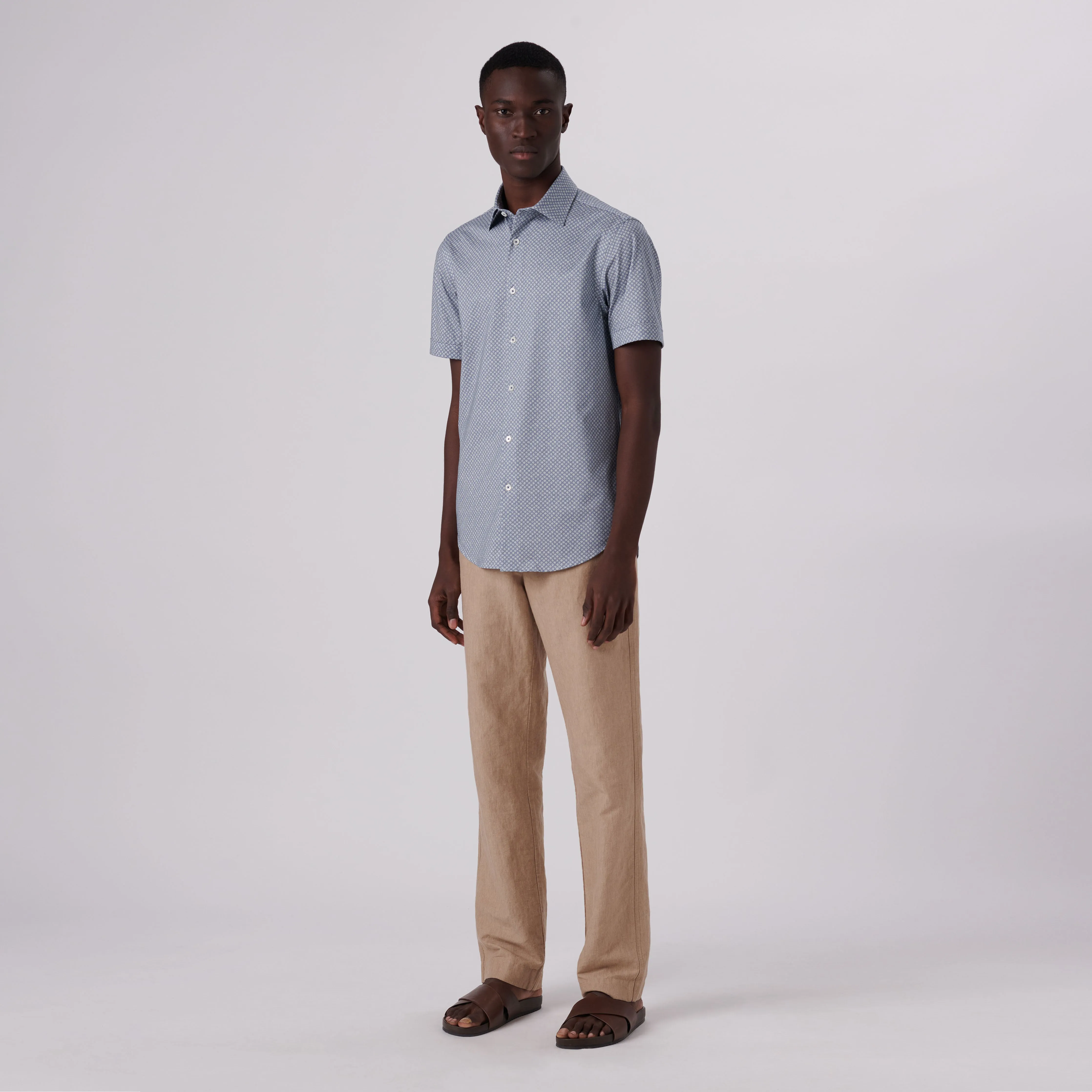 Miles Floral Print OoohCotton Short Sleeve Shirt