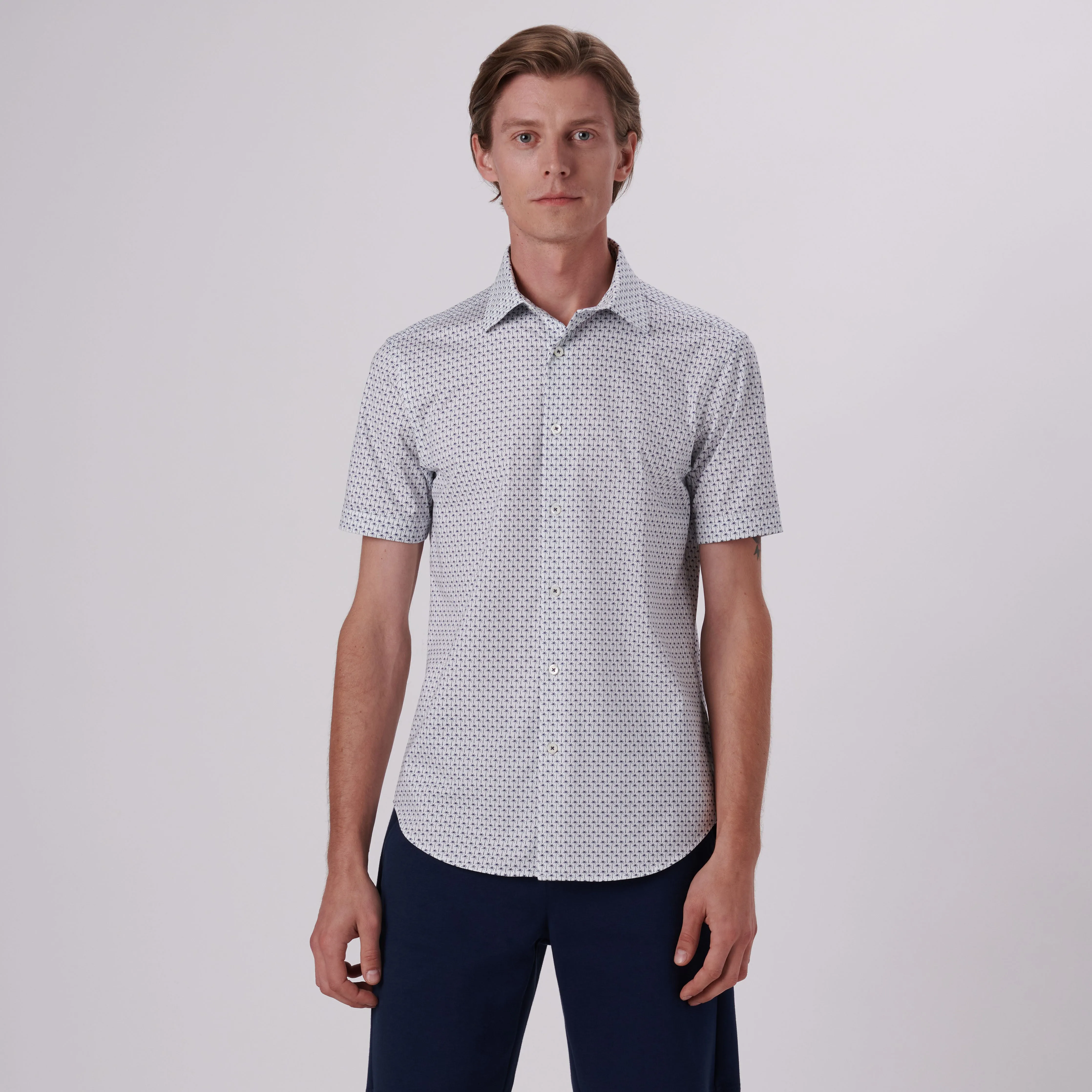 Miles Palm Tree Print OoohCotton Short Sleeve Shirt
