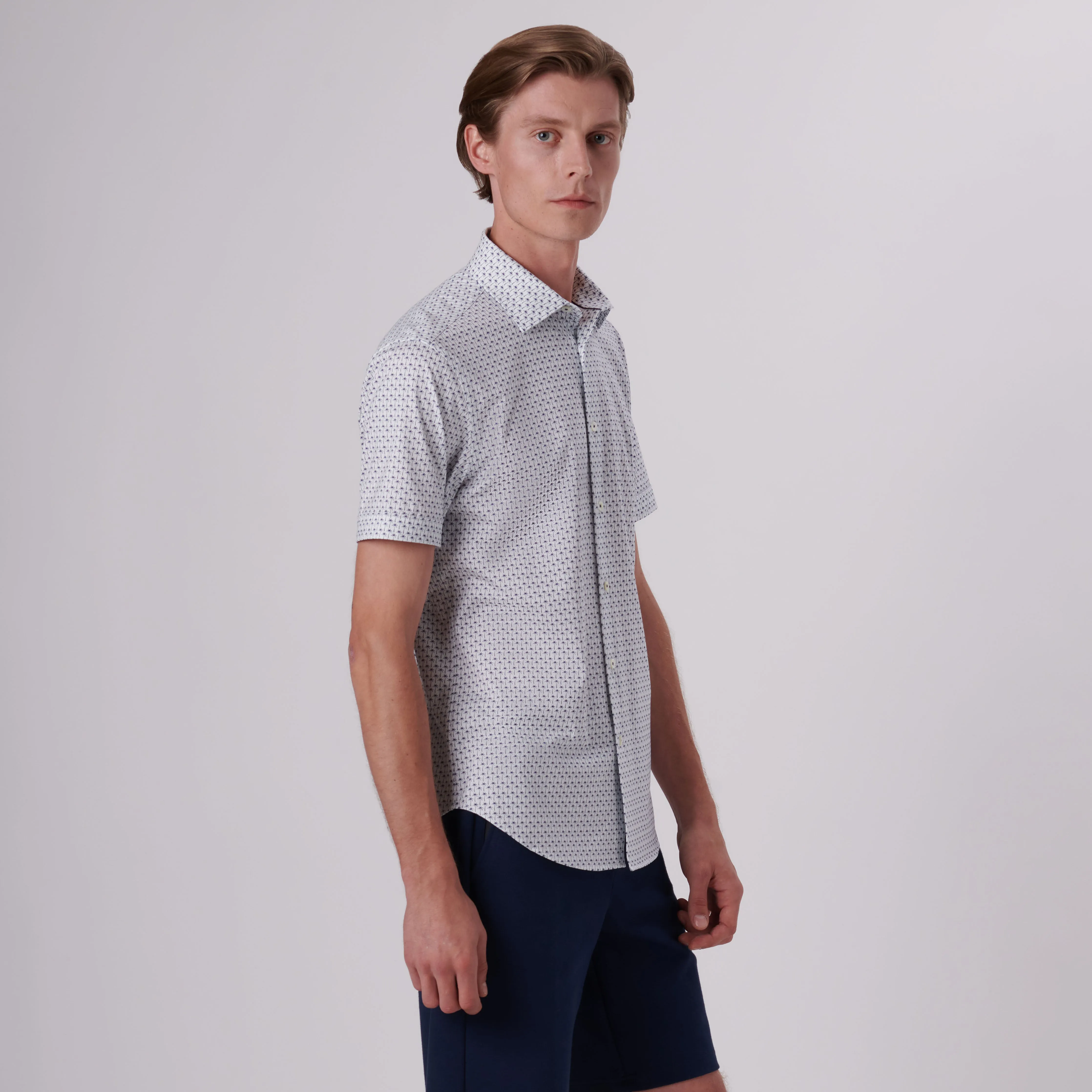 Miles Palm Tree Print OoohCotton Short Sleeve Shirt