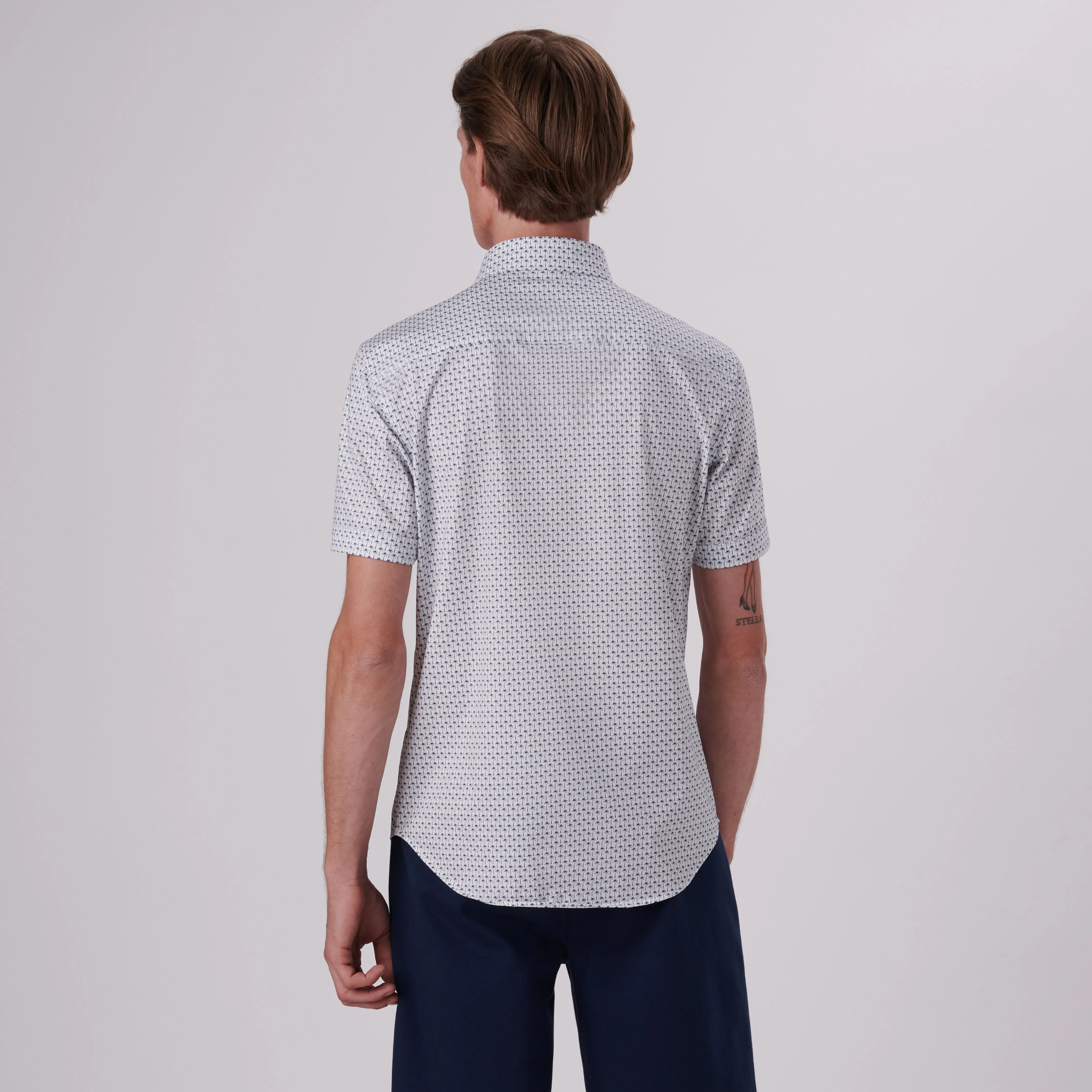 Miles Palm Tree Print OoohCotton Short Sleeve Shirt