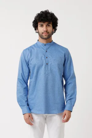 Moksha - Blue Short Kurta for Men | Uathayam