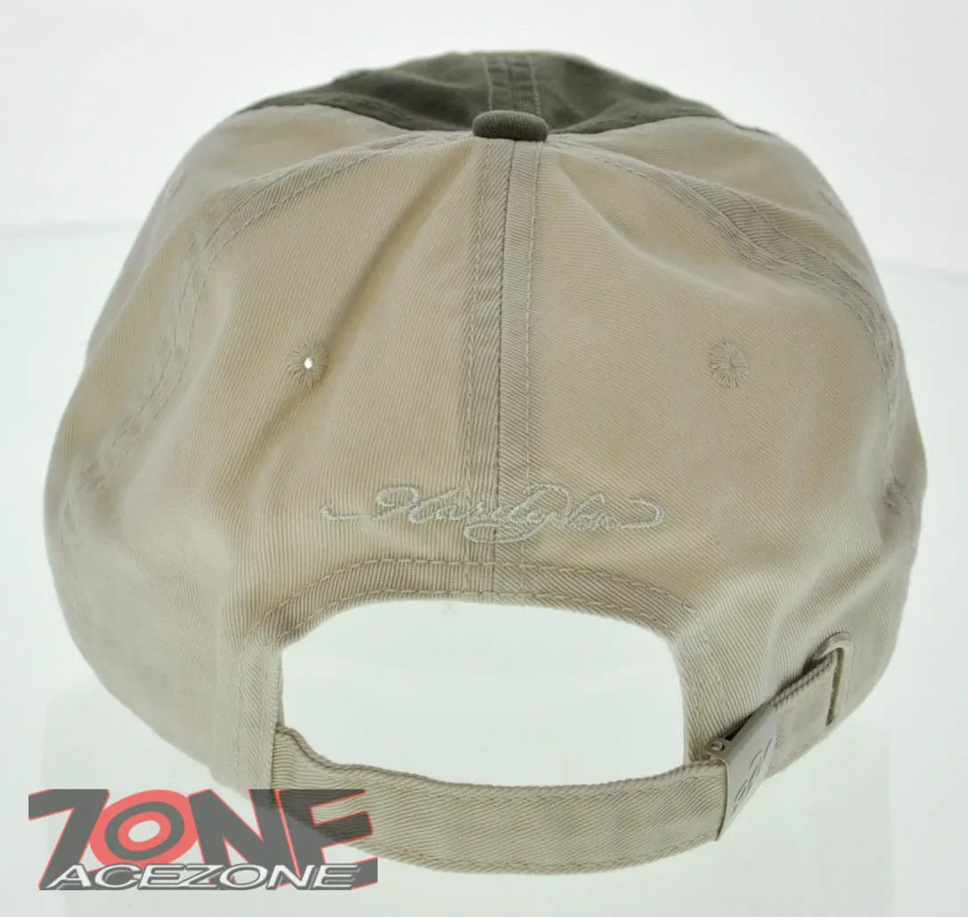 NEW 100% COTTON HARDY VON VINTAGE WOLF BALL CAP HAT OLIVE