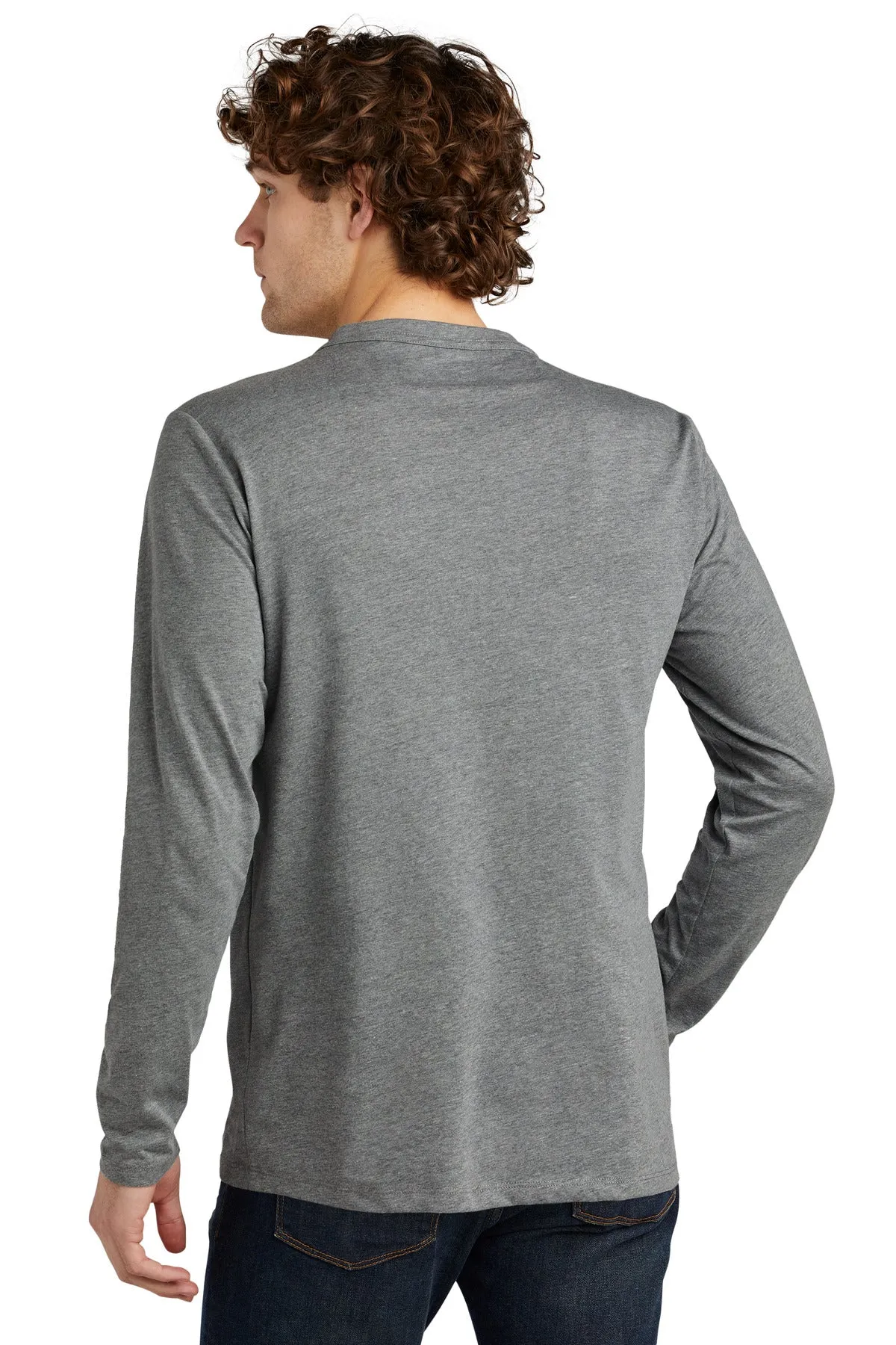 New Era  Heritage Blend Long Sleeve Crew Tee. NEA102 Shadow Grey Heather
