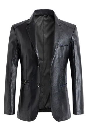 New fashion non-ironing men's leather suit