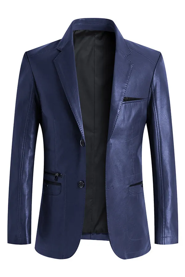 New fashion non-ironing men's leather suit
