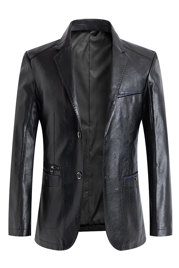 New fashion non-ironing men's leather suit