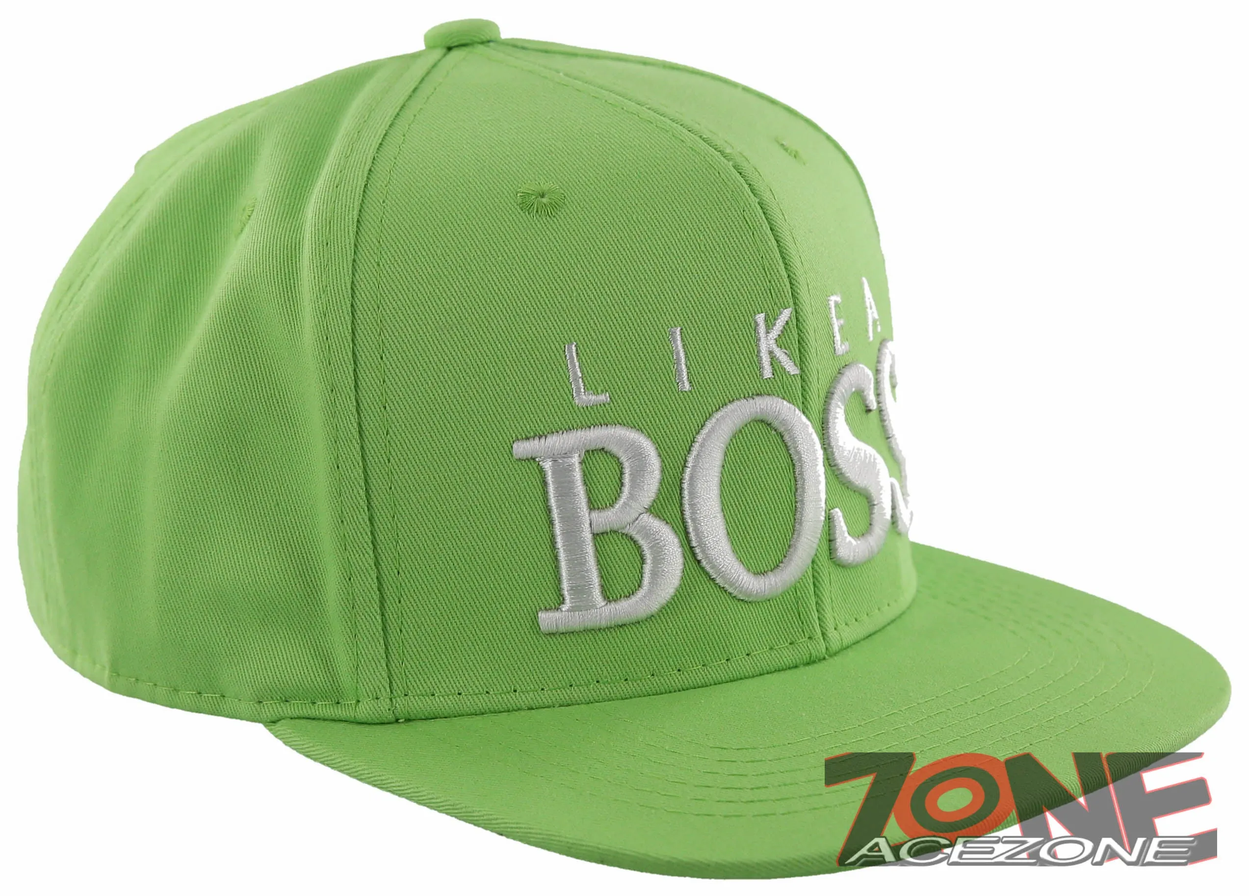 NEW! FLAT BILL SNAPBACK BALL LIKE A BOSS COTTON CAP HAT LIME