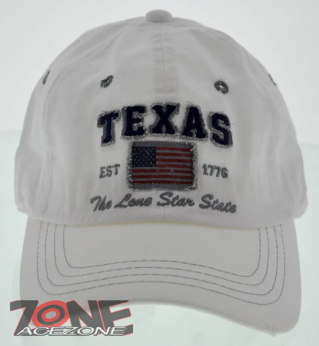 NEW! REIGN USA TEXAS EST 1776 THE LONE STAR STATE COTTON CAP HAT WHITE