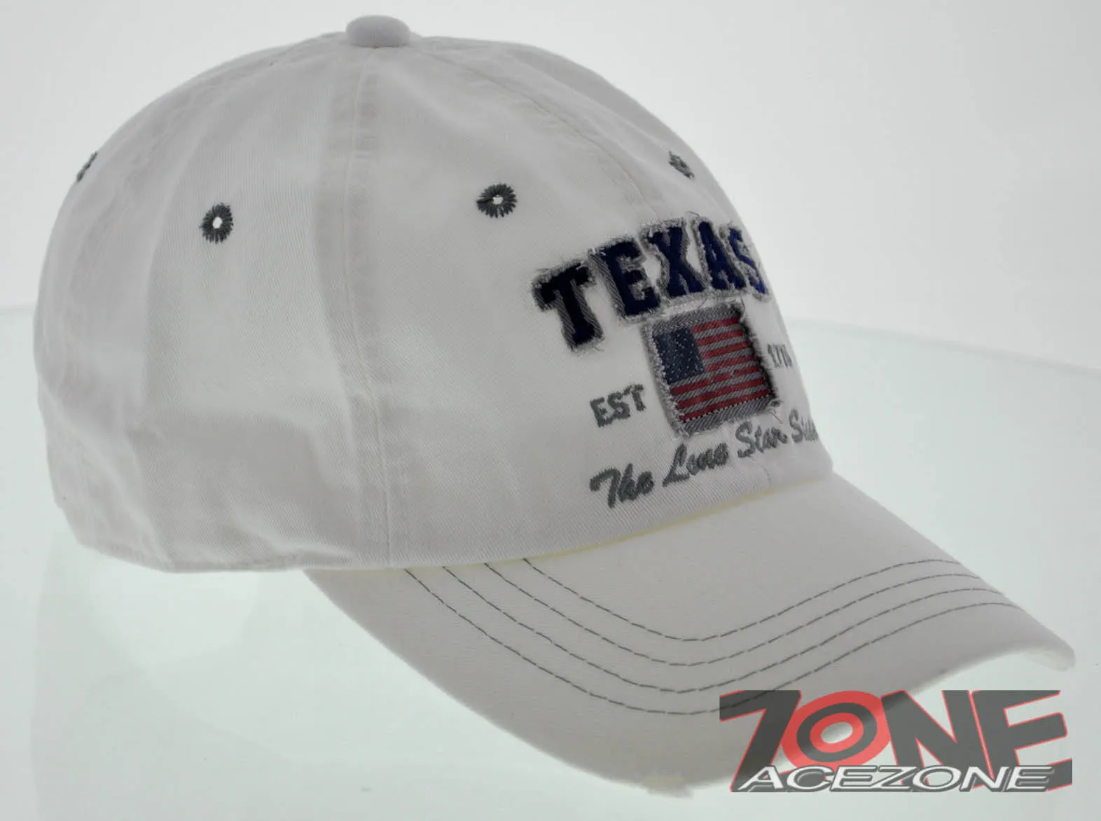 NEW! REIGN USA TEXAS EST 1776 THE LONE STAR STATE COTTON CAP HAT WHITE