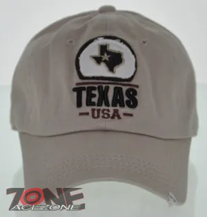NEW! REIGN USA TEXAS STATE LONG STAR STATE COTTON CAP HAT TAN