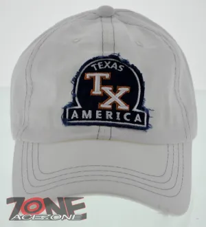 NEW REIGN USA TEXAS TX AMERICA COTTON CAP HAT WHITE