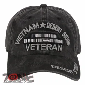 NEW! VIETNAM DESERT STORM VETERAN DISTRESSED VINTAGE BASEBALL CAP HAT GRAY