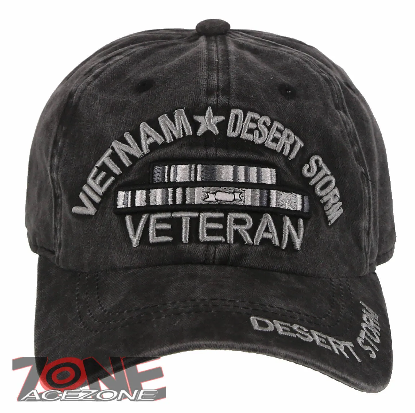 NEW! VIETNAM DESERT STORM VETERAN DISTRESSED VINTAGE BASEBALL CAP HAT GRAY