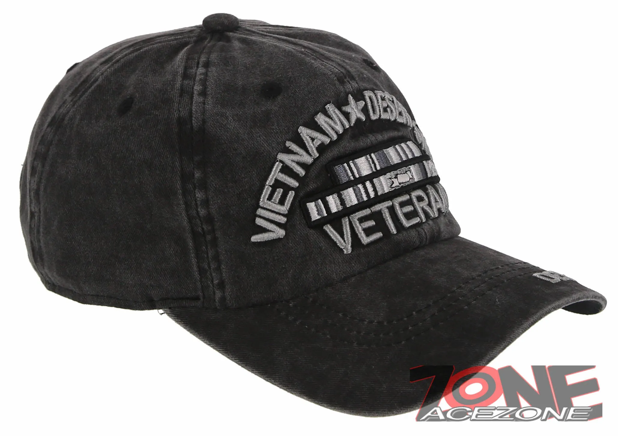NEW! VIETNAM DESERT STORM VETERAN DISTRESSED VINTAGE BASEBALL CAP HAT GRAY
