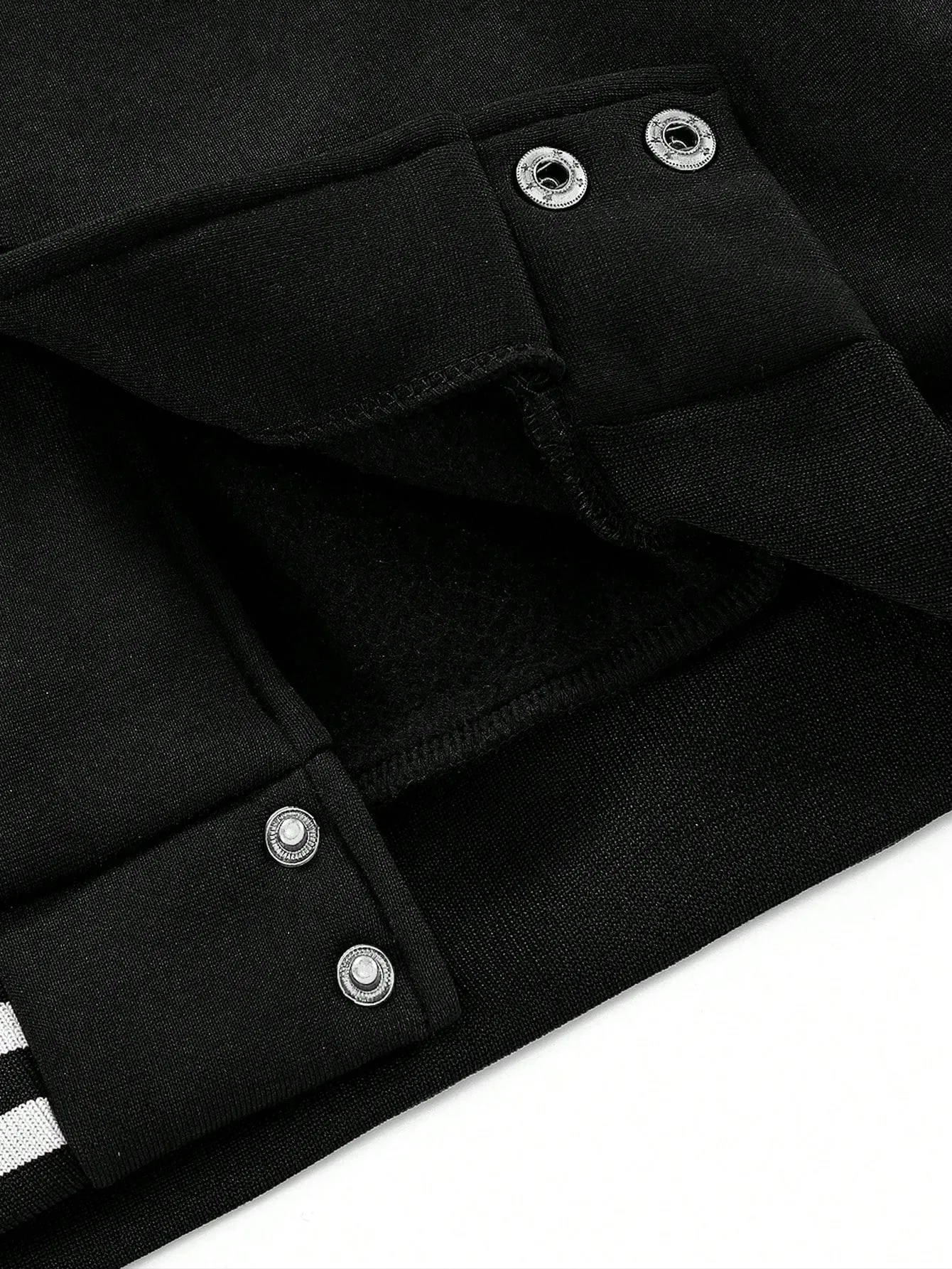 Oversized Men's Cartoon & Letter Graphic Striped Trim Color Block Varsity Jacket