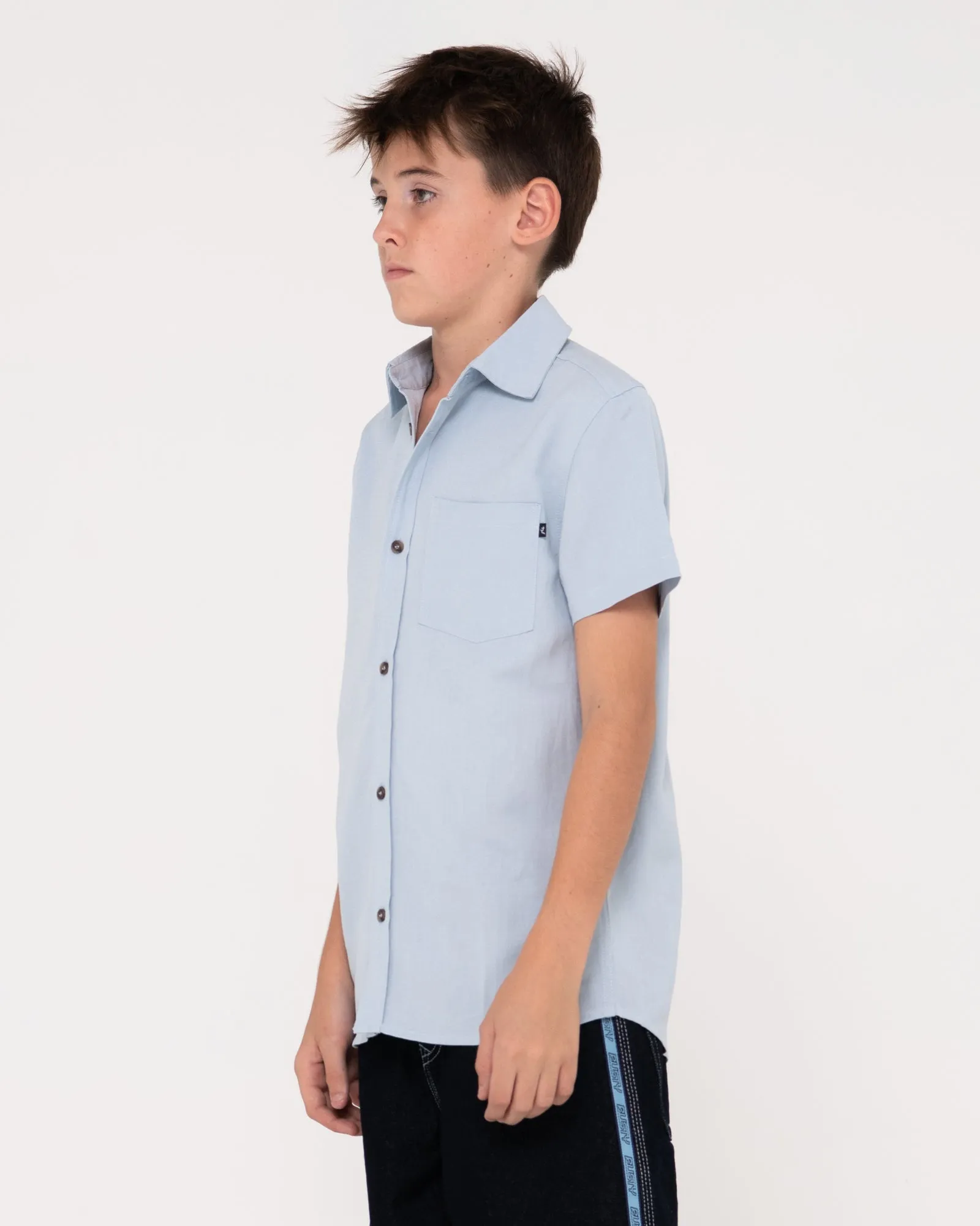 Overtone Short Sleeve Linen Shirt Boys