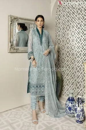 Pakistani Chiffon Shirt Dress with Churidar Pajama #BP175