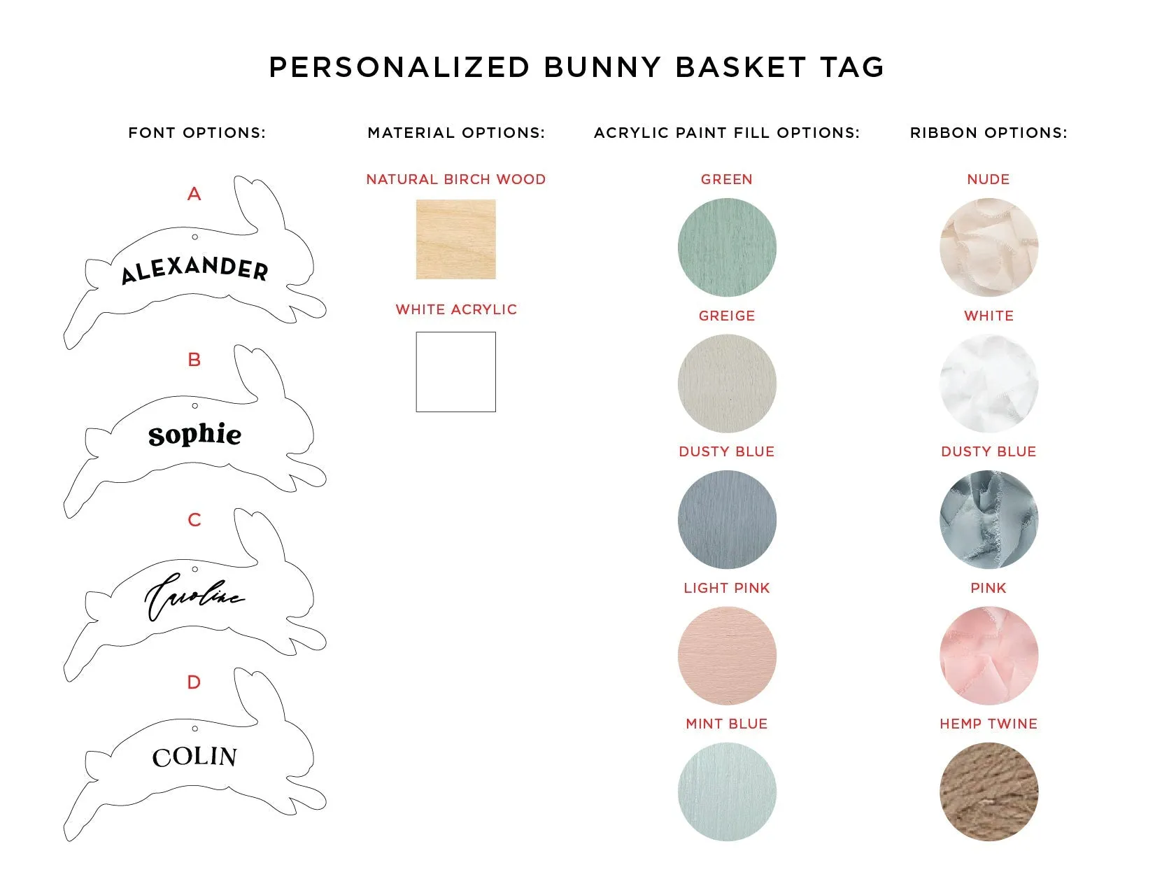 Personalized Wood Bunny Basket Tag